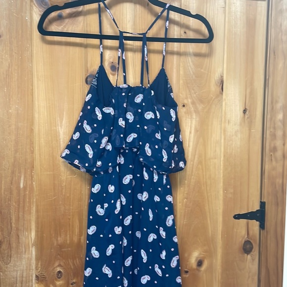 Princess Vera, Wang bandannas print, spaghetti, strap, maxi dress, navy and pink - Picture 5 of 7